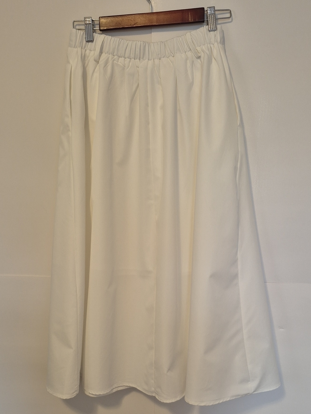 White Maxi A-Line Skirt with Pockets | Fully Lined | S - Picture 3 of 4